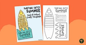Surfing into Summer Craft Template