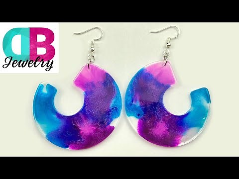 Simplest Technique for Resin Jewelry YOU Will Ever Do! - DIY Resin Dangle Earrings