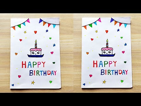 Birthday Card drawing ideas |How to make birthday card|Handmade birthday greeting card making ideas