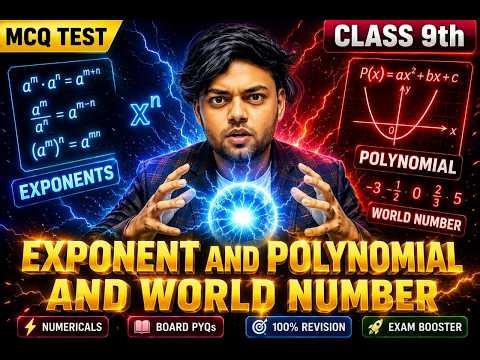 💯 Maths MCQ Mega Revision | Polynomials, Exponents & Powers, World Numbers