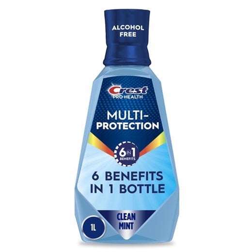Crest Mouthwash Pro Health Multi-Protection, 6-in-1 benefits, Alcohol Free, Anticavity Fluoride Mouthwash, Contains CPC (cetylpyridinium chloride), Clean Mint, 1 L (33.8 fl oz) | Hy-Vee Aisles Online Grocery Shopping
