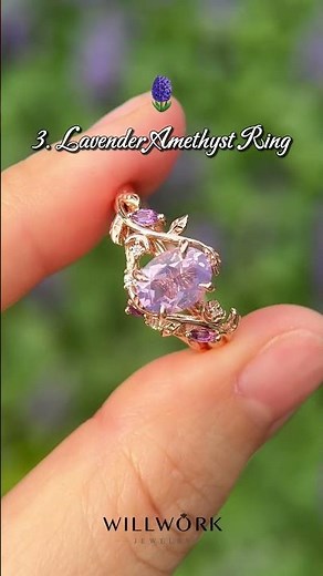 Black Rutilated Quartz Engagement Ring | Nature-Inspired Black Rutilated Quartz Ring for Couples