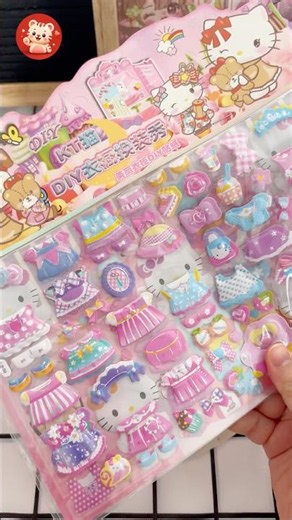 DIY Hello Kitty Sanrio 3D Sticker | Double-layer Sticker Set #shorts #anmyyoutube