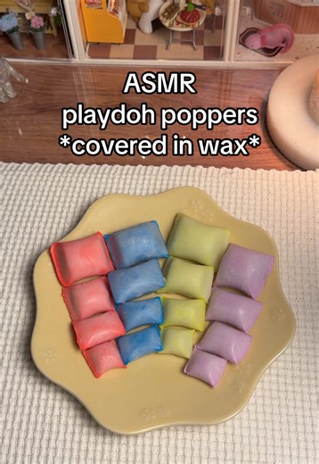 ASMR Playdoh Poppers Covered in Wax