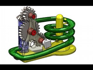 SolidWorks Tutorial #208: Marble toy of gears (composite curve, gears trans, motion study) proj.31