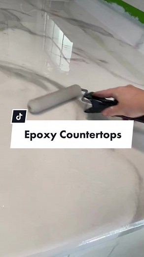 Updating our laminate countertops on a budget!🤑 #diy #kitchenreno #epoxy #gianimarblekit