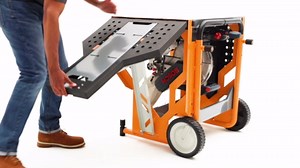 BORA Portamate Miter Saw Stand with Pedestal Roller - Mitre Saw Stand with Wheels - Carpenter Stainless Steel Saw Stand and Collapsible Workbench - Expandable Power Tool Stands PM-8000B