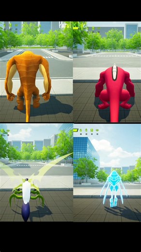 Humungousaur VS Ultimate Wildmutt VS Stinkfly VS Ampfibian Short Race #ben10 #ben10gameplay