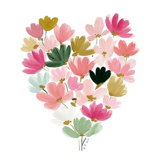 Floral Heart Clipart: Pink Flower Hearts Weddings & Valentine's Day, 20 Pngs | Digital Download - Etsy