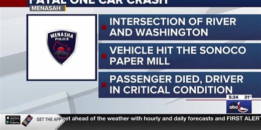 Menasha Police investigating fatal crash
