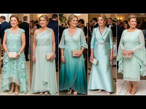 Radiant Mint Green Colored Mother Of The Bride Dresses: Pastel Wedding Outfits For Moms