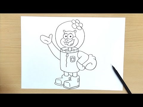 How to draw Sandy from Spongebob Squarepants - Step by step (HAC)