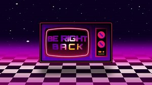 Stream overlay, starting soon text with tv retro style background animation