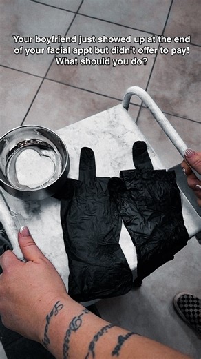 Elizabeth Betancourt - Esthetician on Instagram: "Your boyfriend just showed up at the end of your facial appt but didn't offer to pay! What should you do?"
