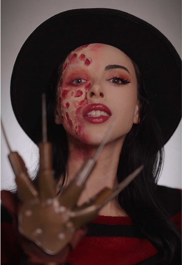 Freddy Krueger 🧤#fakeblood #halloweenmakeup #transition #fy