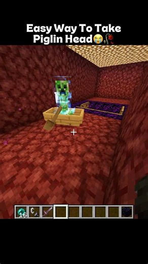Easy Way To Get a Piglin Head 😭💀 | Minecraft #minecraft #shorts