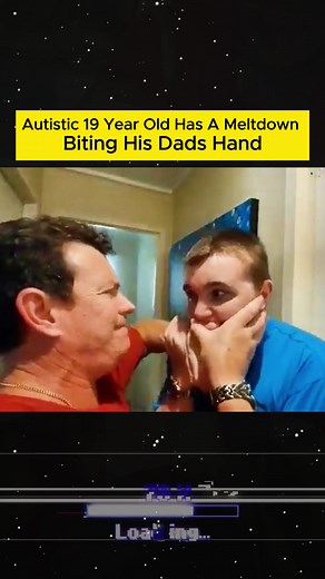 Autistic 19 Year old Has A Meltdown Biting his Dads Hand #dad #dadsoftiktok #tiktok #fyp