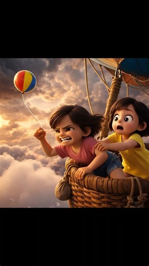 She Almost Fell From The Balloon!! 😱🎈#animation #3danimation #pixarstyle #kidsanimation #cacacila#3d