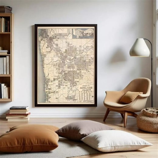 Old Map of Adelaide Australia 1920 Vintage Map Print | Wall Map Print - Etsy
