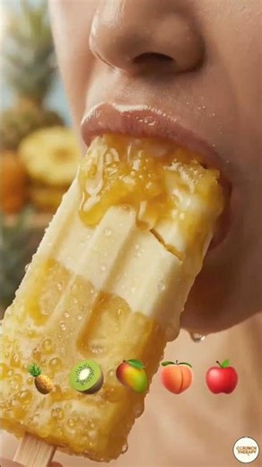 ICE CREAM FRUIT POP ASMR 🍍🥝🥭🍎🍑 | Most Satisfying Dessert Crunch