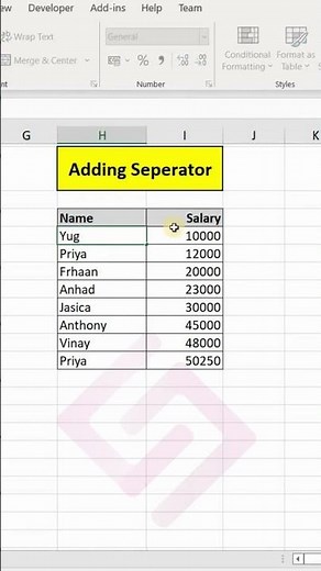 Adding Separators in MS excel | Number Group | Formatting Cells | How To Add Multiple Separators