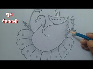 How to draw diwali drawing // easy for beginners // easy rangoli design