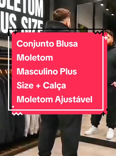 Conjunto Blusa Moletom Masculino Plus Size Calça Moletom Ajustavél #CapCut #moletom #calcademoletom #calca