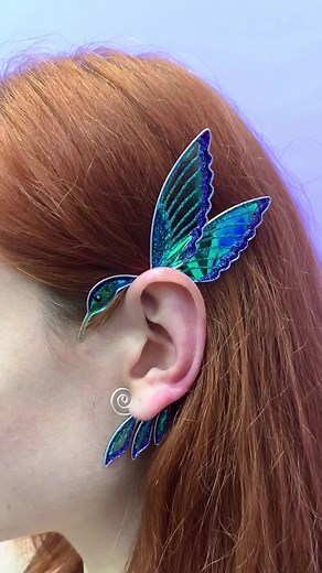 Handmade Silver Hummingbird Ear Cuff | Adjustable, No Piercing Needed