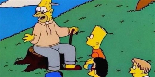 Grampa Abe Simpson Telling Kids Stories Helps Millennials Feel Old