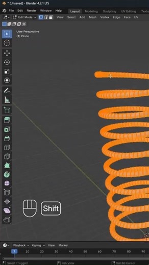 Create perfect springs in Blender in just a few steps 🌀✨ Blender tricks that save you time and make your 3D work stand out! #3d #3DAnimation #blender3d #blender #jaggustudio | Jaggu Studio