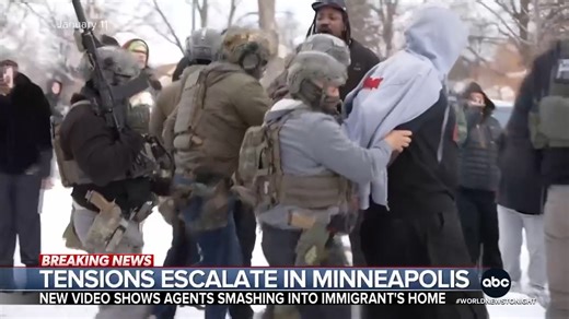 As tensions rise in Minneapolis, new video shows the view from inside an immigrant family’s home after ICE agents broke down the door with a battering ram. It comes amid questions over whether the shooting of Renee Good was justified. Faith Abubey has more. https://abcnews.link/aQfnFVb?utm_source=facebook&utm_medium=social&utm_campaign=dhfacebook&utm_content=app.dashsocial.com/abcworldnewstonight/library/media/630118422 | ABC World News Tonight with David Muir