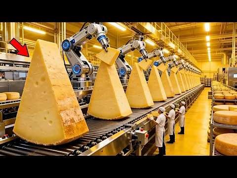 Inside a Modern Cheese Factory: Making Millions of Golden Blocks! (Full Process)