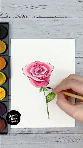 🌹 Draw a Rose in 5 Minutes