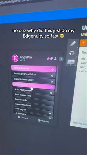 EdgyPro on Instagram: "Get ahead of your Edgenuity before this summer with EdgyPro! 🔥 #edgenuity #edgenuityhelp #edgypro #brainly #edmentum #time4learning #quizlet #onlineschool #edgentweaks #tampermonkey #edgenuitybot #edgybot #revolt #revoltedge Edgenuity is an online learning platform designed to provide a comprehensive curriculum for students in grades K-12. * LEGAL DISCLAIMER: All content in this video is owned and created by EdgyPro, including the website which is a mock-up/replica of ano