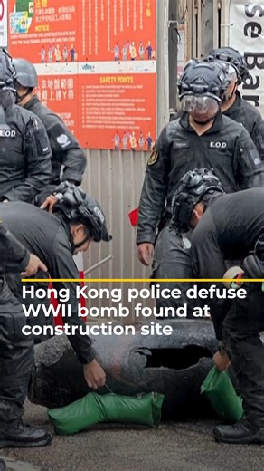 Hong Kong police have defused a 450kg World War II-era bomb discovered at a construction site, prompting the evacuation of more than 2,800 residents. Authorities said the device was still ‘fully functional’ and could have caused mass casualties if mishandled. | Al Jazeera English