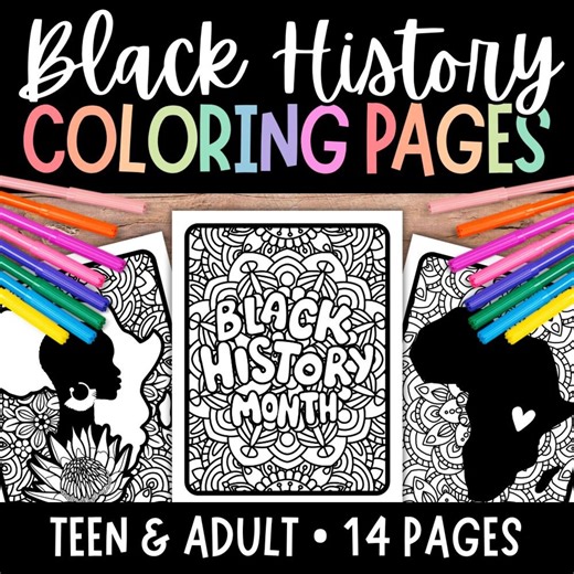 Black History Month Coloring Pages for Teens and Adults - Etsy UK