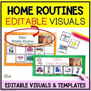 DAILY ROUTINES FOR HOME VISUAL SUPPORTS & SCHEDULES EDITABLE Autism & Special Ed