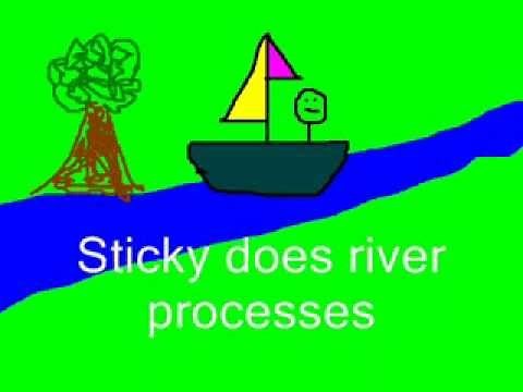 Sticky does erosion and transportation processes