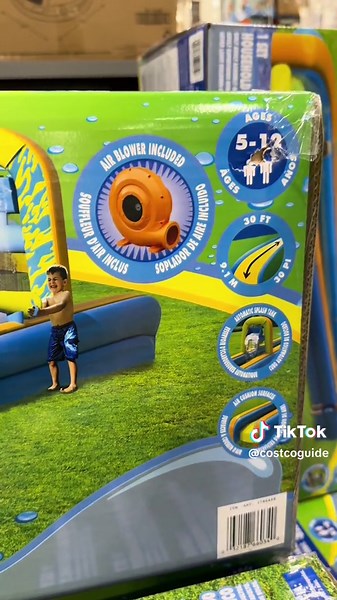 My kids would love this 30 foot inflatable slip n slide I just saw at Costco! #costco #costcoguide #costcofinds