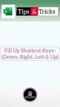 Fill Down, Right, Left & Up Shortcut Keys In Excel | #excel #tips & #tricks | #shorts #viral #learn
