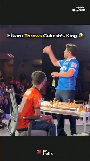 Hikaru THROWS Gukesh’s King 😱😱 #chess #gukesh #hikarunakamura