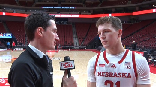 Ashland's own Cale Jacobsen had PBA JUMPING on Saturday afternoon with 10 points to help Nebraska knock off Northwestern 68-49! 🏀 He spoke with our Jake Bartecki postgame. #Huskers | News Channel Nebraska