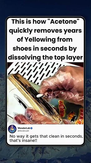 Acetone Removes Yellowing From Shoes!!