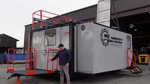 The Macon Heavy Duty Drill Shack is trusted across drilling sites for its thoughtful layout, reinforced design, and focus on safety, stability, and field efficiency. Built on an oversized 11′ 6″ skid base with taller skids for increased ground clearance, the Macon HD Drill Shack is made to travel easily across rugged terrain. A 3′ pop-out adds valuable interior space, and the integrated rod handling and rack system simplifies daily workflows. Proven in demanding conditions, this shack balances m