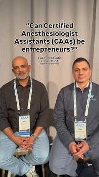 “Can Certified Anesthesiologist Assistants (CAAs) be entrepreneurs?” #anesthesiologistassistant