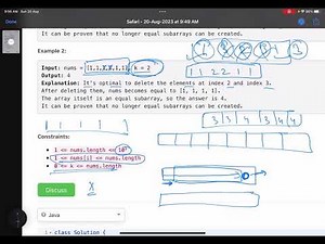 Leetcode Weekly contest 359 - Medium- Find the Longest Equal Subarray