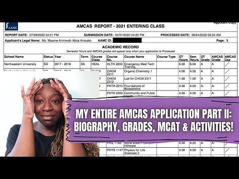 ACCEPTED TO 6 MED SCHOOLS! MY ENTIRE AMCAS APPLICATION: Biography, Grades, MCAT, and Activities!
