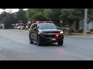 New York state police suv responding lights and sirens