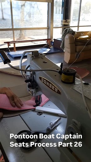 Corina & Jesse on Instagram: "Pontoon Boat Captain Seats Process Part 26"