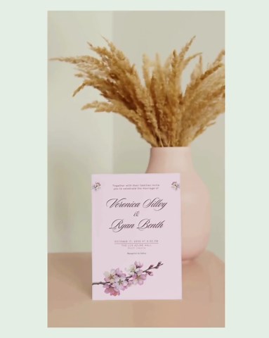 Floral Wedding Invitation Suite Cherry Blossom, RSVP Card & Details Card | Canva Template - Etsy